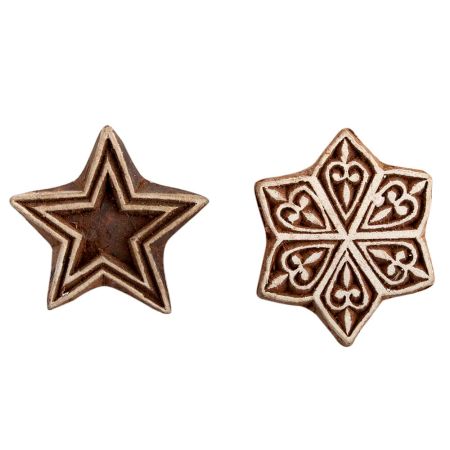 Set of 2 Piece New Mix Wooden Printing Block